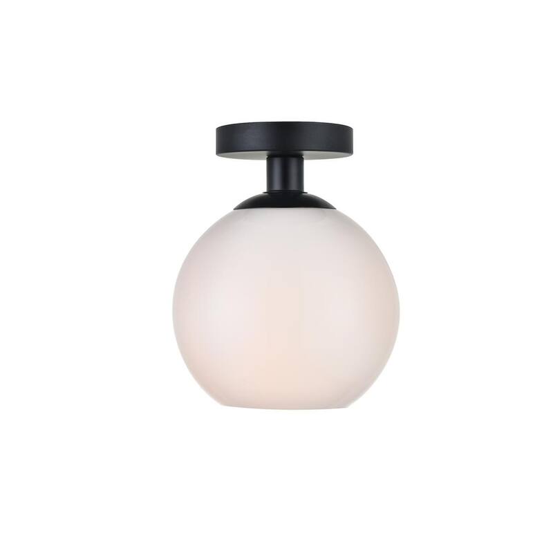 1-Light Flush Mount with 8 inch Frosted White Glass