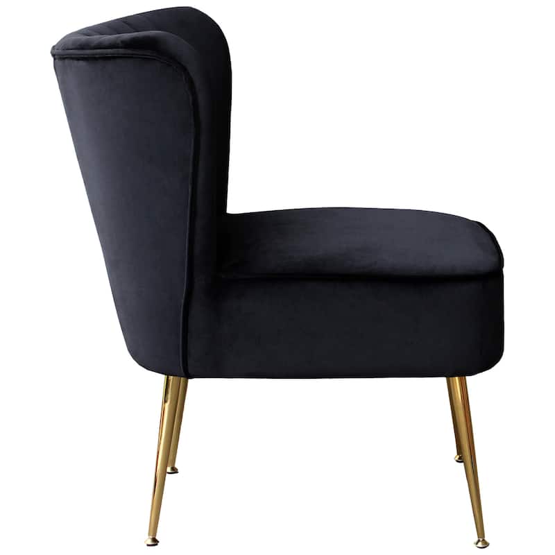 Farrah Upholstered Velvet Polyester Living Room Set With 22 inch Accent Chairs (3-Piece)