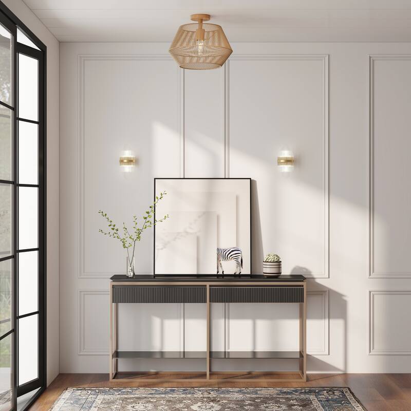 Bohemian Natural Drum Rattan Hanging Pendant Light