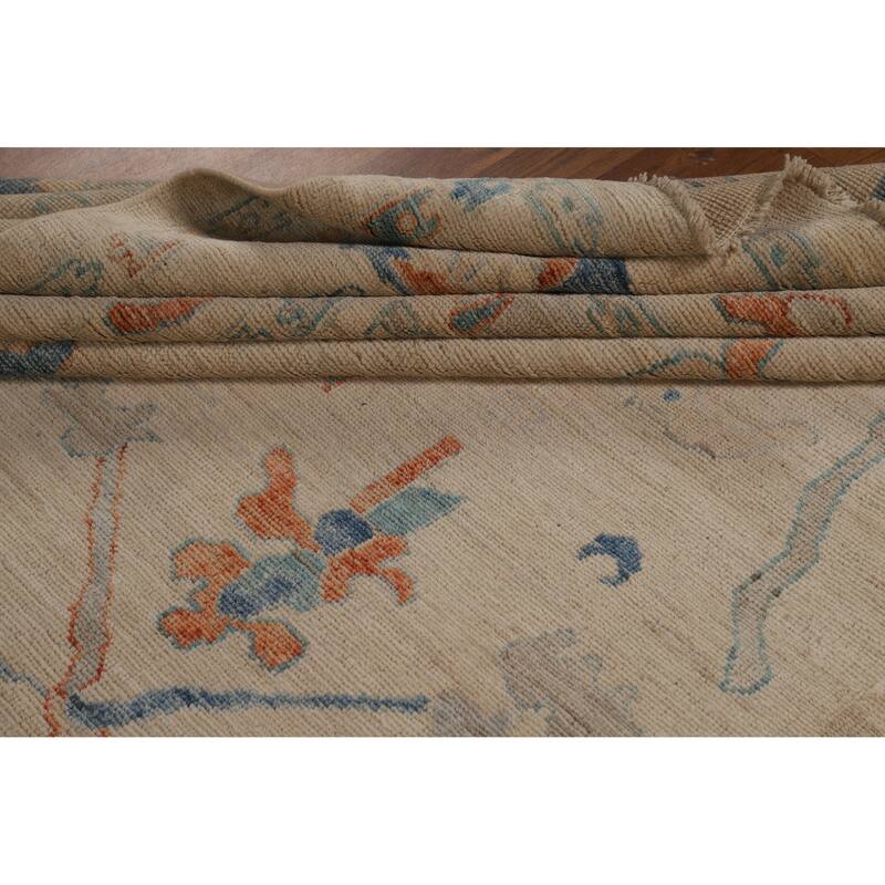 Vegetable Dye Oushak Turkish Area Rug Handmade Traditional Wool Carpet - 8'4"x 10'1"