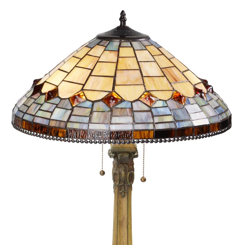 Alice River of Goods Multicolor Stained Glass Dome Shade 26.75-Inch Table Lamp - 18" x 18" x 26.75"
