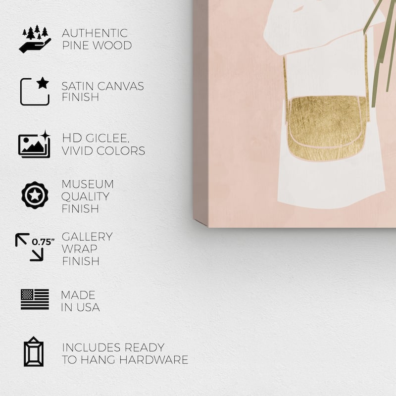 Wynwood Studio Canvas Floral and Botanical Florals and Blush Pink and Modern & Contemporary Wall Art Canvas Print