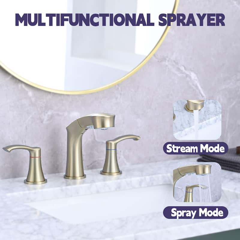 Adjustable Temperature Pull Out Sprayer Bathroom Faucet