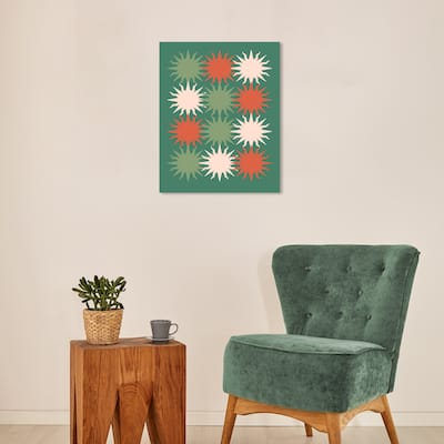 Wynwood Studio Canvas Holiday and Seasonal Stars Christmas Labels Green Modern & Contemporary Wall Art Canvas Print