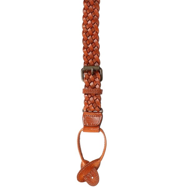 The British Belt Company Mens Leather Turner Braided Button-end Suspenders Tan