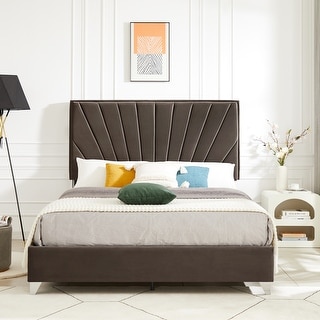 Manila upholstered low clearance profile platform bed