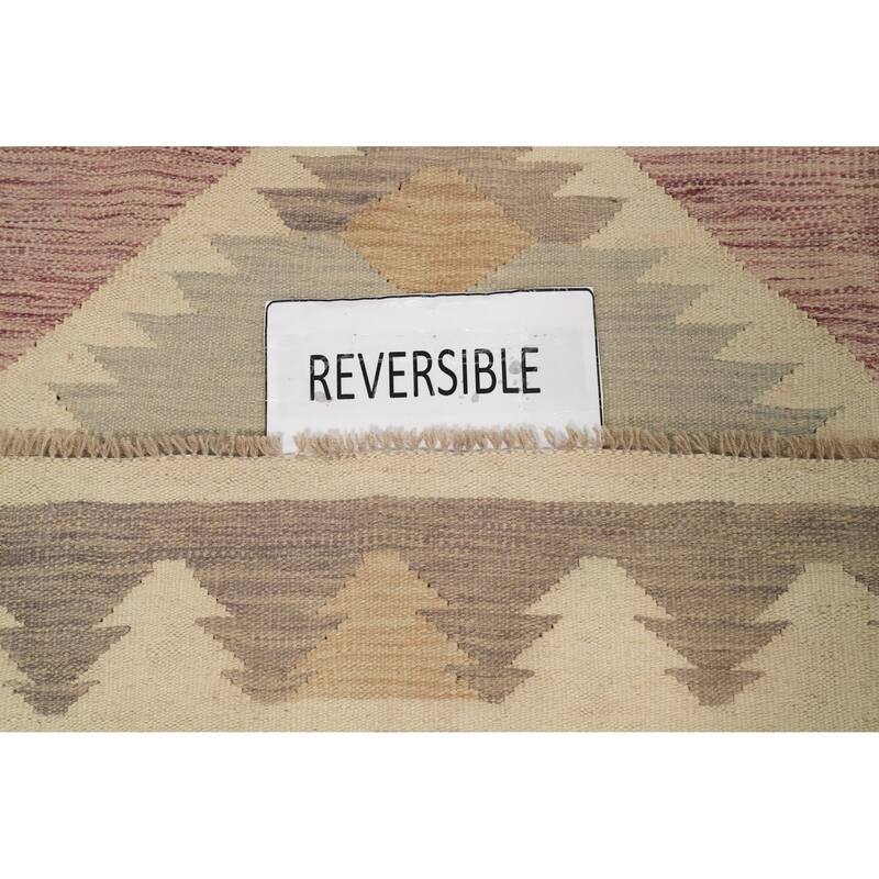 Hand Woven Oriental 100% Wool Carpet Southwestern Tribal Purples Kilim Area Rug - 9' 11'' X 6' 8''