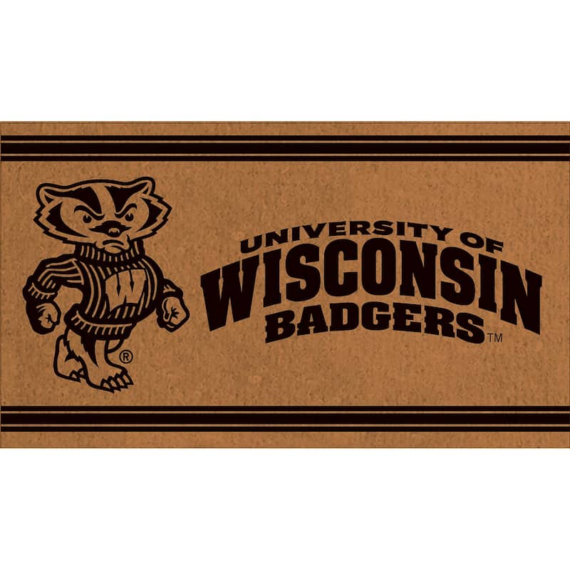 University of Wisconsin-Madison Monochrome Indoor/Outdoor Coir Door Mat - 28" x 16"