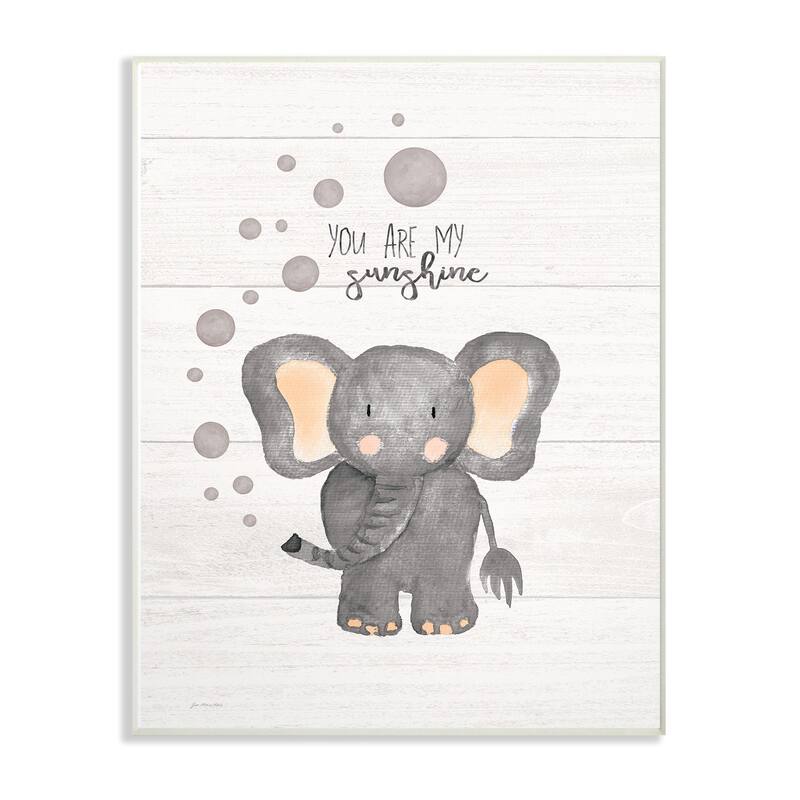 Stupell You Are My Sunshine Elephant Wall Art - wood plaque - 13 x 19