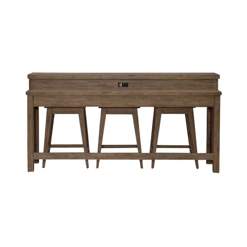 Pinebrook Ridge Weathered Toffee 4 Piece Console Table Set