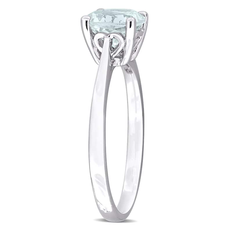 Miadora 1 1/7ct TGW Aquamarine Solitaire Ring Sterling Silver