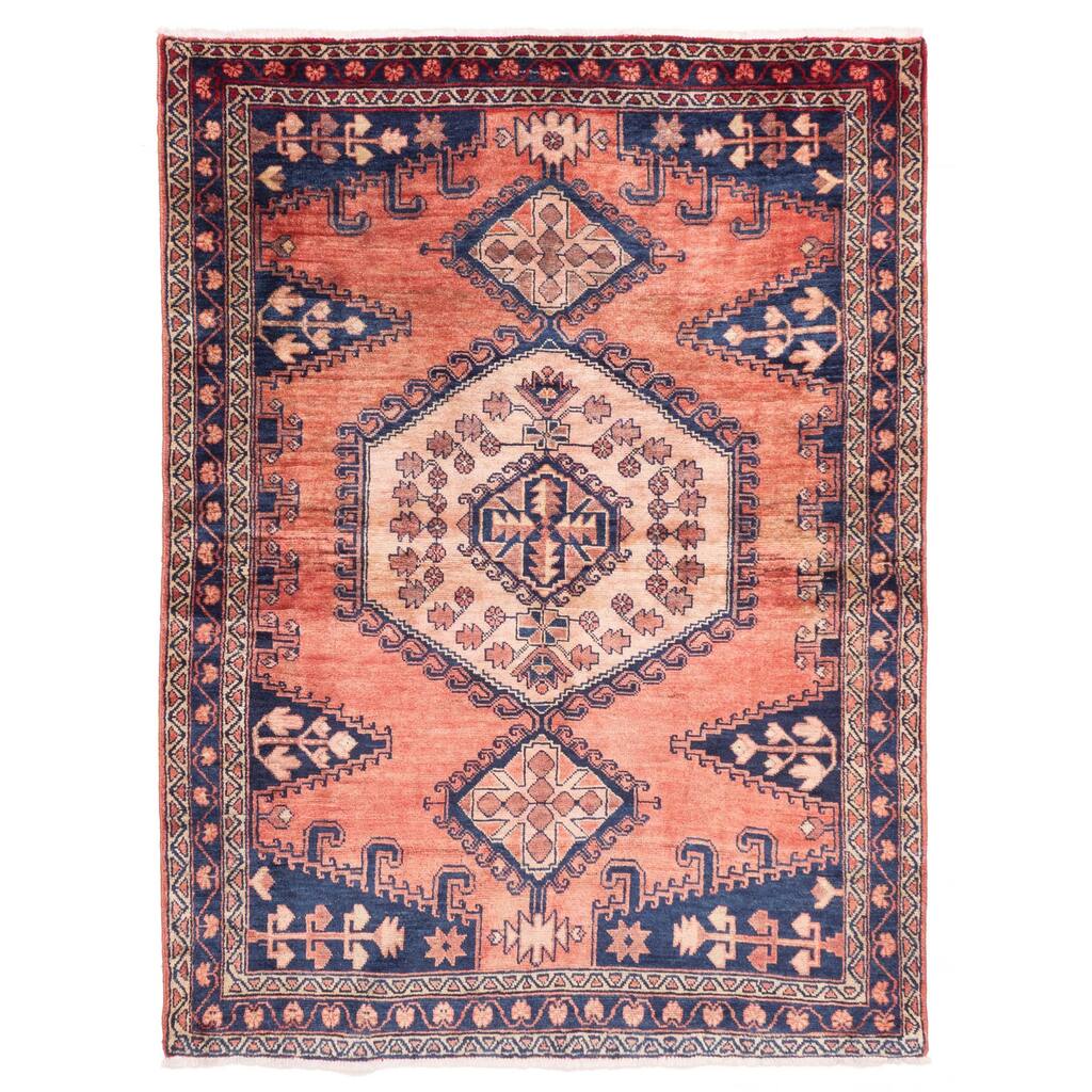 ECARPETGALLERY Hand-knotted Melis Copper Wool Rug - 4'11 x 6'8