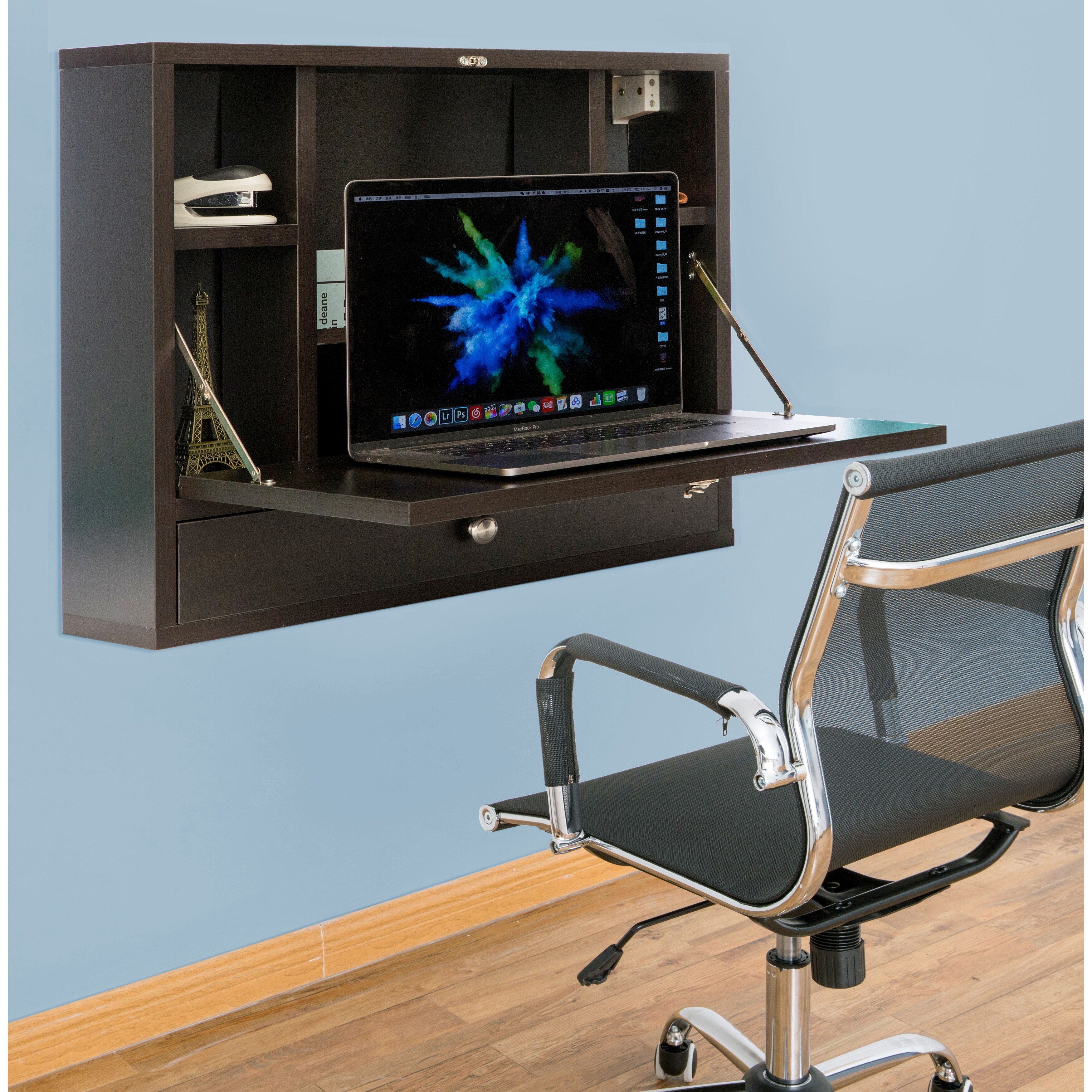 Shop Wall Mount Fold Out Office Laptop Writing Desk Table With