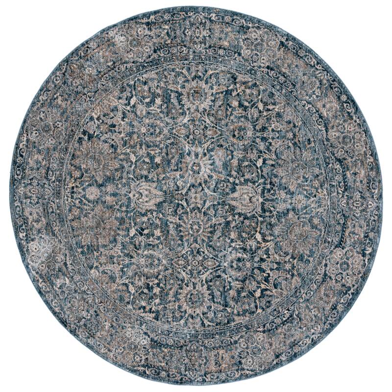 SAFAVIEH Valencia Zeinab Vintage Rug - 6'4" Round - Blue