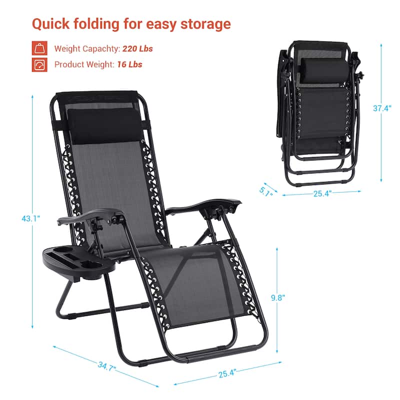 LIVOOSUN Zero Gravity Patio Chairs (Set of 2)