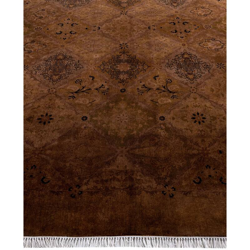 Overdyed One-of-a-Kind Hand-Knotted Octagon Area Rug - Brown - 8' 1" x 8' 1"