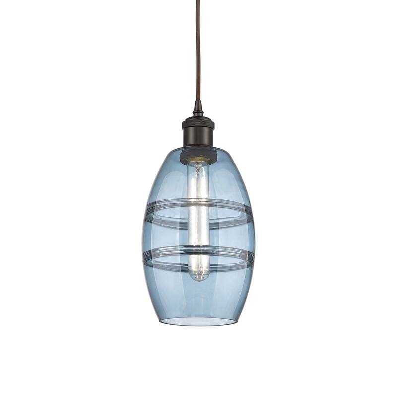 Innovations Lighting 516-1P-9-6 Vaz Pendant Vaz 6" Wide Mini Pendant - Oil Rubbed Bronze / Princess Blue