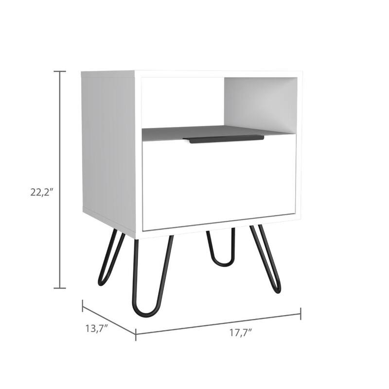 Minimalist Nightstand Fashion Nightstand with One Drawers Four Support Feet, with a Design Sense
