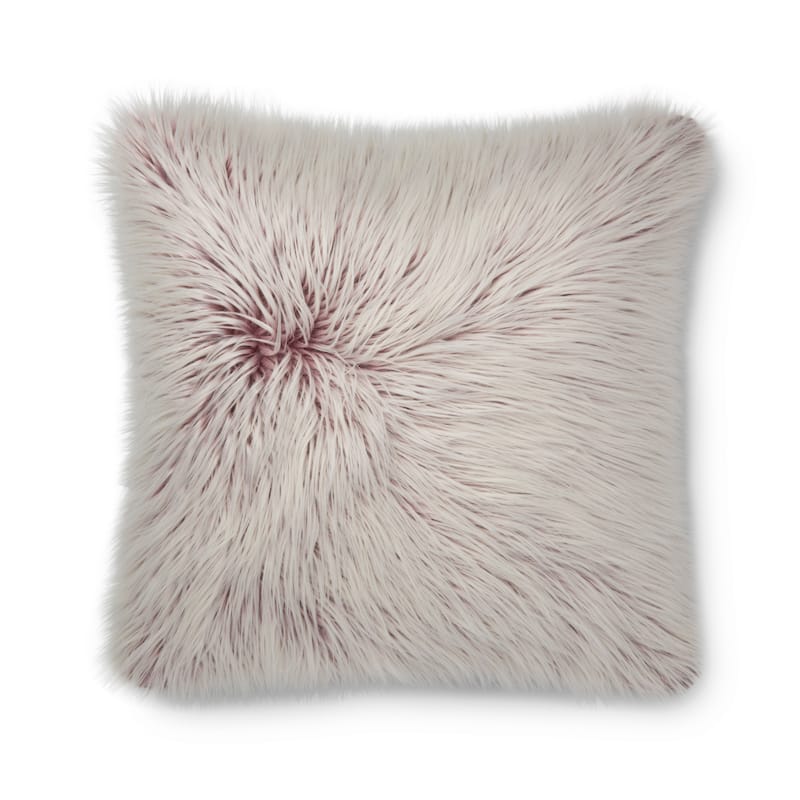 Alexander Home Lane Faux Fur Ombre Glam Throw Pillow - Polyester