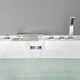 preview thumbnail 3 of 10, Waterfall Deck Mount Tub Faucet With Handheld Shower Brass Roman Bathtub Faucet Modern Tub Filler With Sprayer