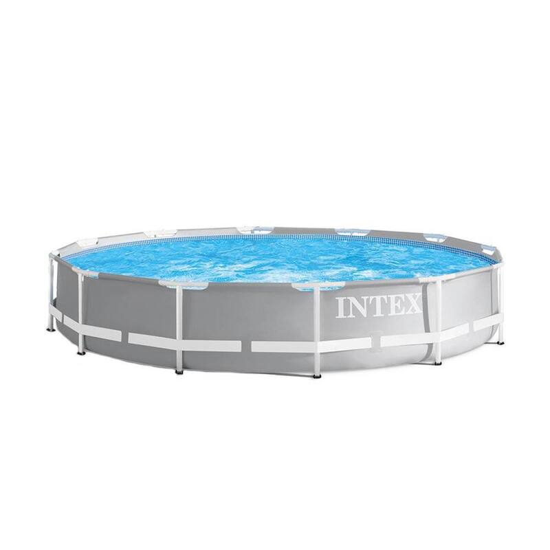 Intex 12ft x 30in Prism Frame Above Ground Round Swimming Pool & Robot Vacuum - 50