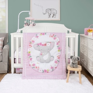 Elephant Garden 4 Piece Crib Bedding Set