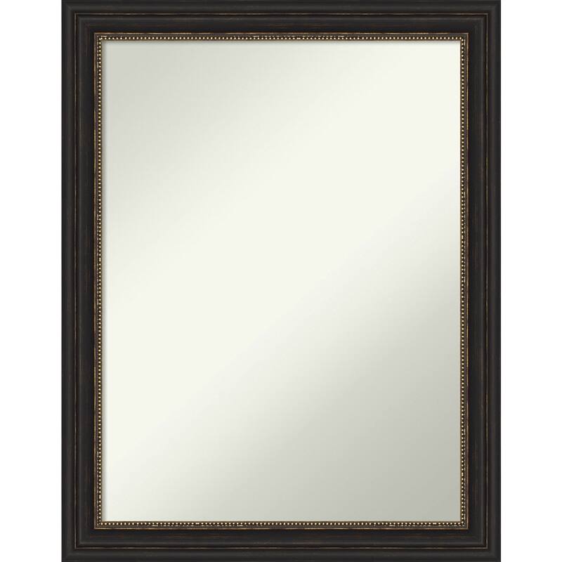 Non-Beveled Bathroom Wall Mirror - Accent Bronze Narrow Frame