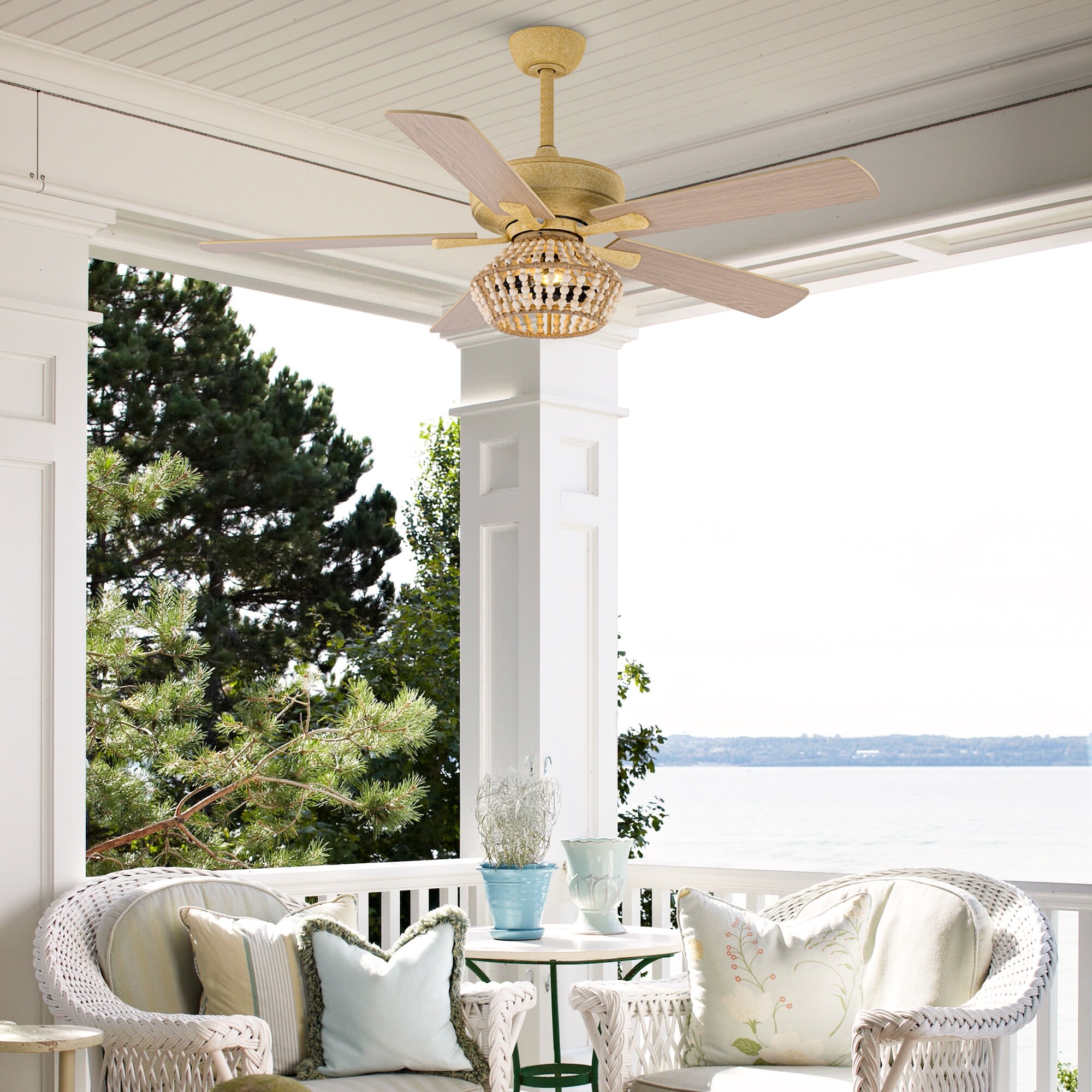 Ceiling fan with shade on sale