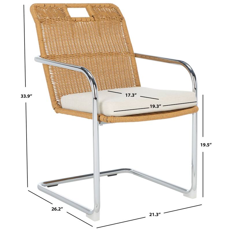 SAFAVIEH Gustie Rattan Dining Chair - 21" W x 26" D x 34" H - 21Wx26Dx34H