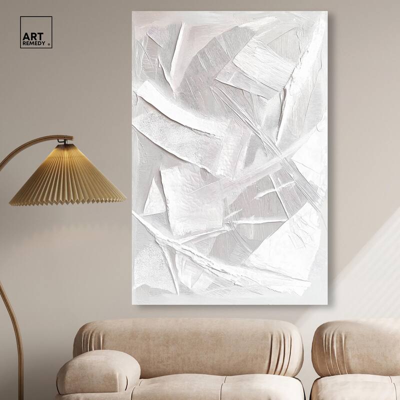 Thick White Texture II Canvas by Art Remedy, Gallery Wrapped