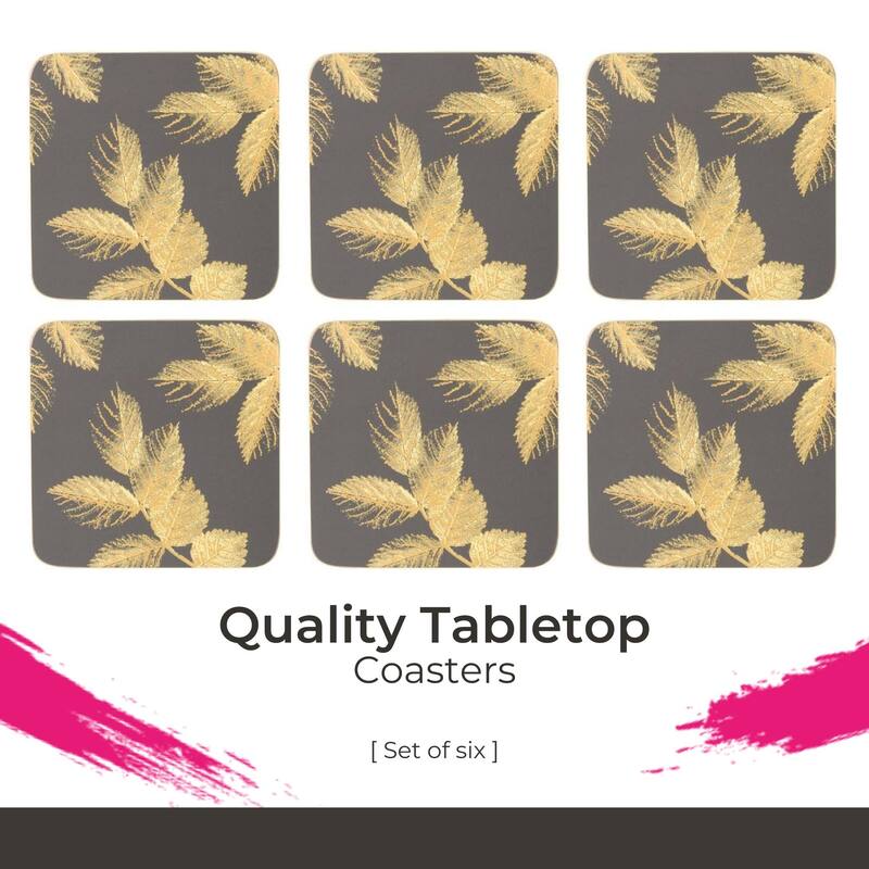 Pimpernel Set of 6 Sara Miller London Etched Leaves Coasters