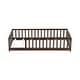 preview thumbnail 14 of 84, Montessori Twin Size Toddler Floor Bed with Fence without Door, Open-row Design Wood Frame Platform Bed with Safety Guardrails