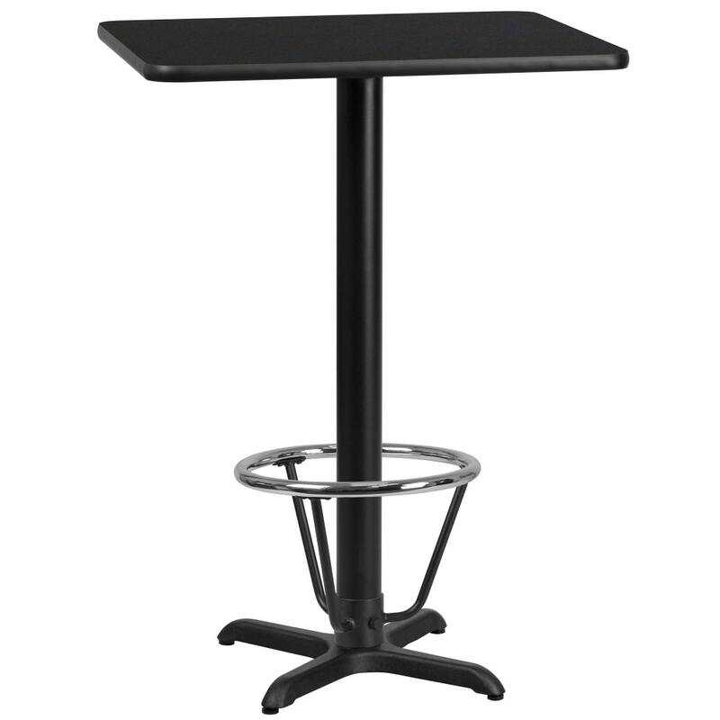 24'' x 30'' Rectangular Table Top with 22'' x 22'' Bar Height Table Base - 30"D x 24"W x 43.125"H