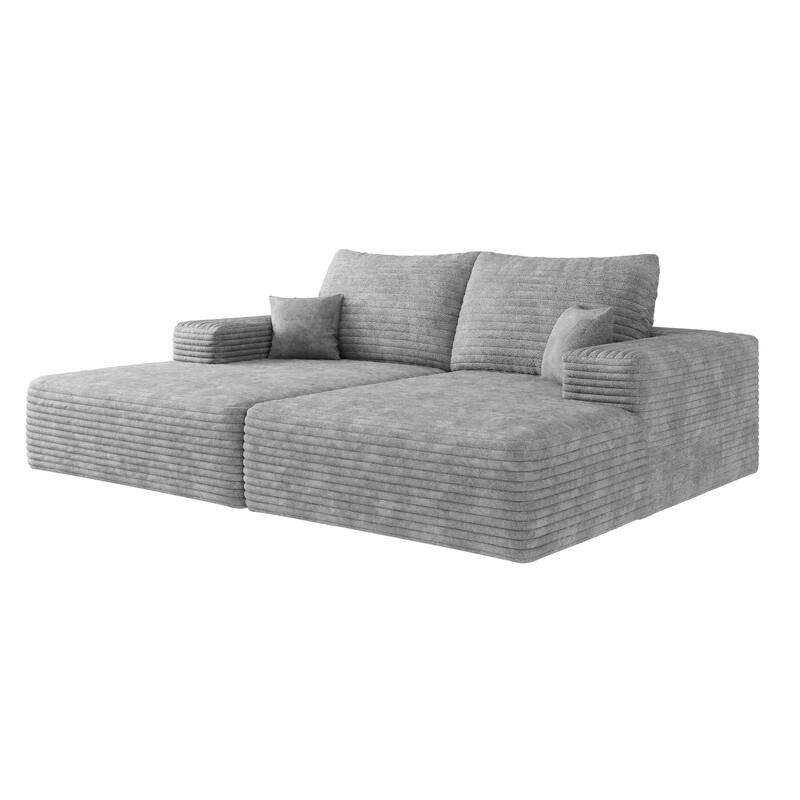 74.8" Modern Sofa Bed with Dual Sleeper, Lounger for Moviebonus Room