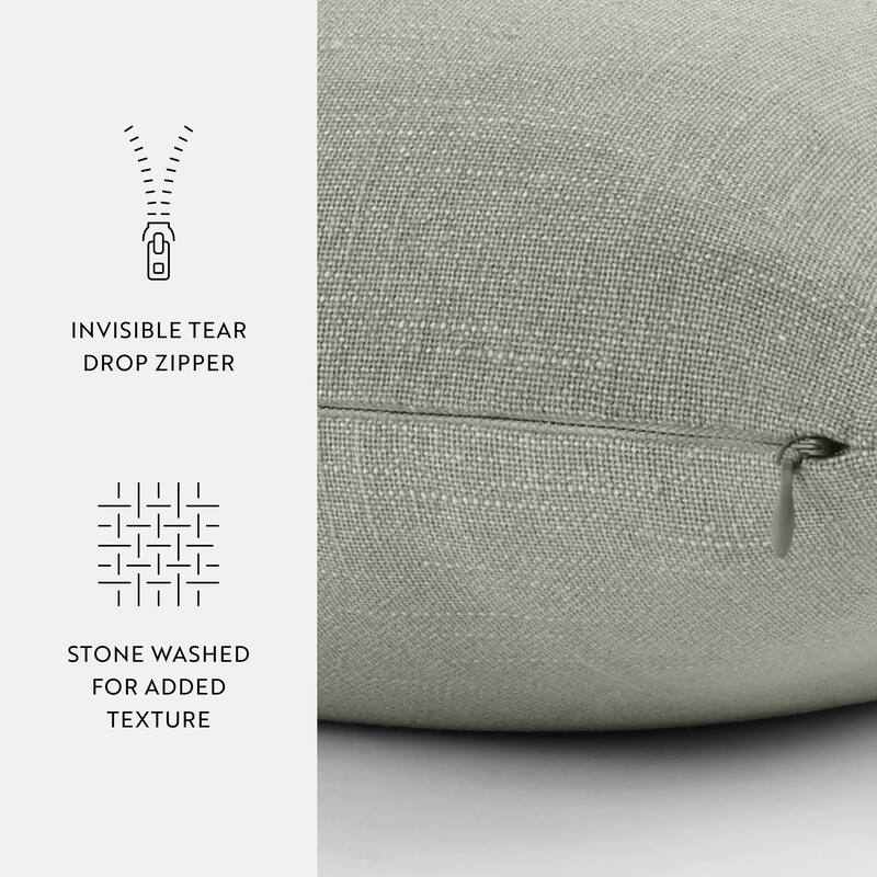 Washed and Distressed Cotton Decor Throw Pillow in Stone Washed