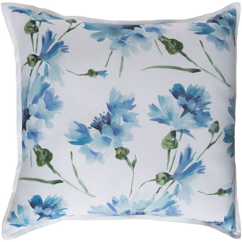 Aquaflora Blue Modern Duvet Cover Set - Euro Sham/Full - Queen - 1 Piece