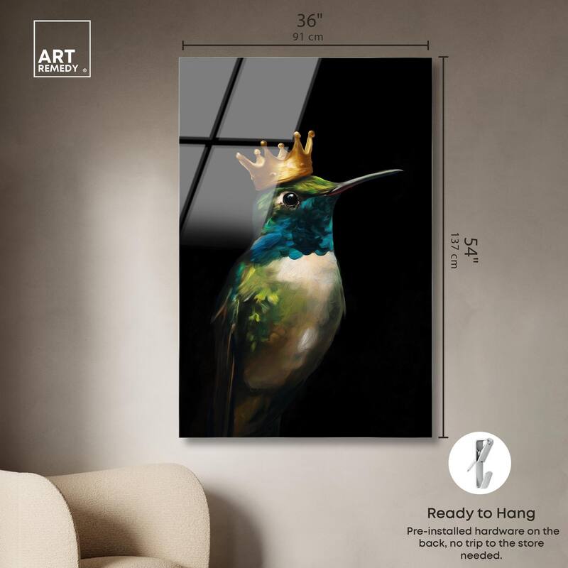 Crowned Azure Bird II Acrylic by Art Remedy, Ready to Hang