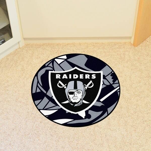 Shop Nfl Oakland Raiders Rounded Non Skid Mat Area Rug Free