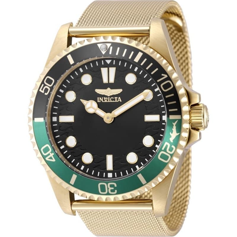 Invicta Men's 49692 Pro Diver Quartz 2026 Brass Dial Watch - Black