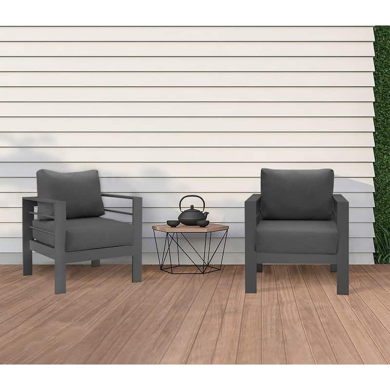 Royalcraft 2 PCS Aluminum Outdoor Armchair - Dark Grey