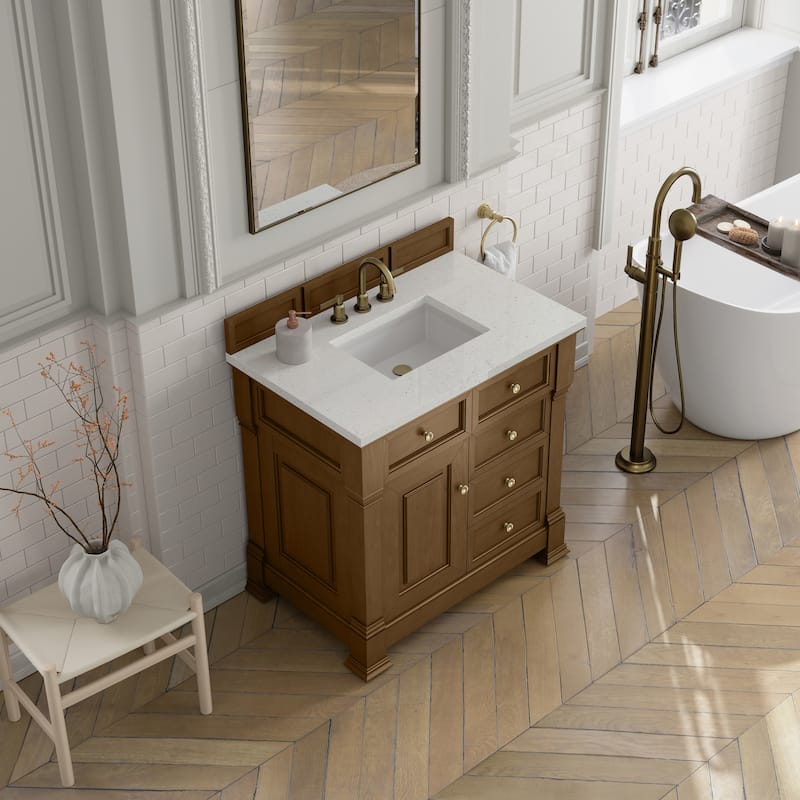 Brookfield 36" Single Vanity, Honey Oak - Lime Delight