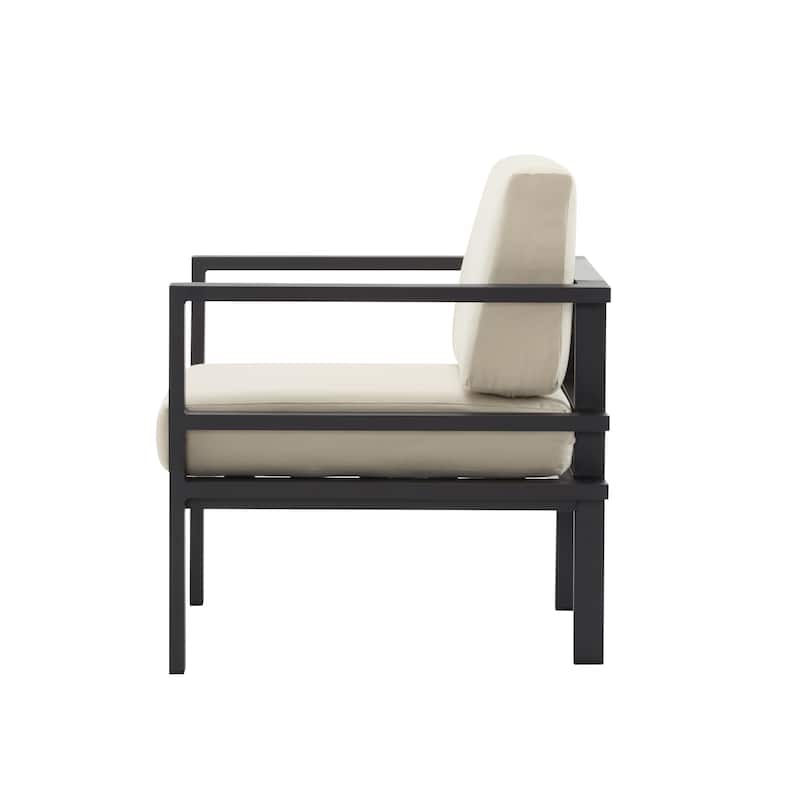 Christopher Knight Home - PureNest 27.7'' Outdoor Lounge Chair with Aluminum Frame, Weather-Resistant Cushions, Sleek Design