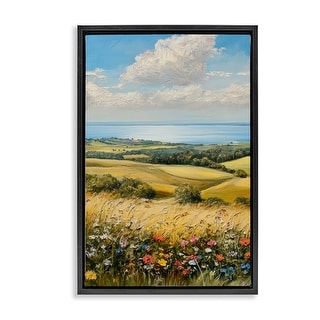 Stupell In the Distance Hills Framed Floater Canvas Wall Art Design By ...