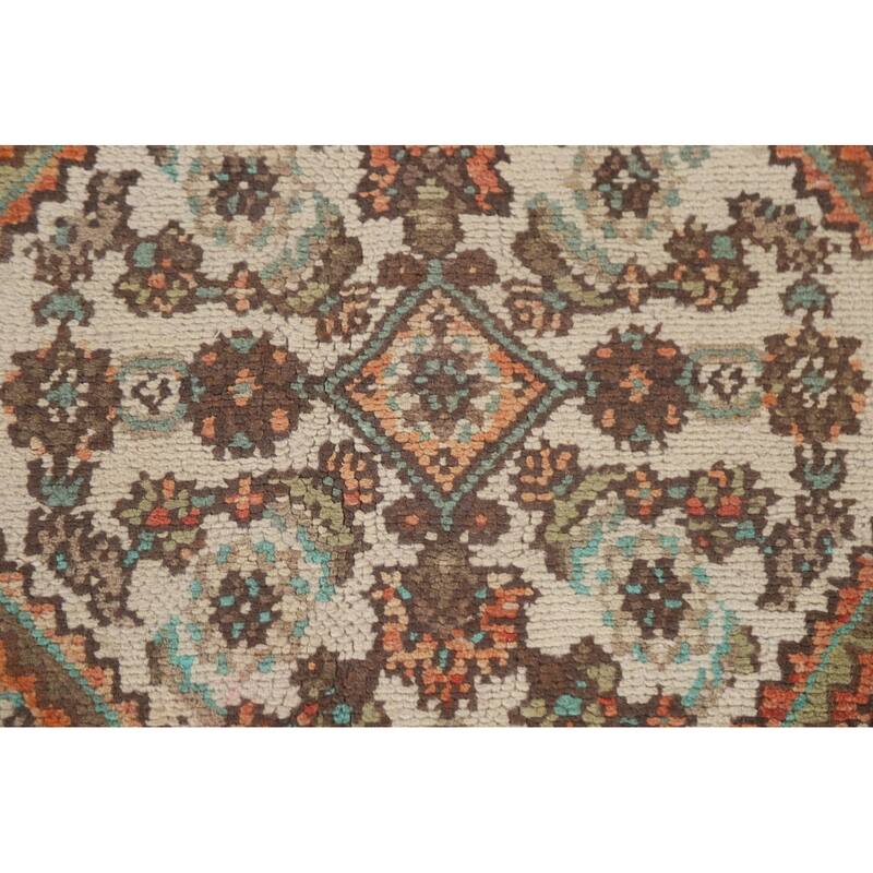 Hand Knotted Oriental 100% Wool Carpet Traditional Medallion Oranges & Rust Hamedan Area Rug - 8' 6'' X 5' 0''