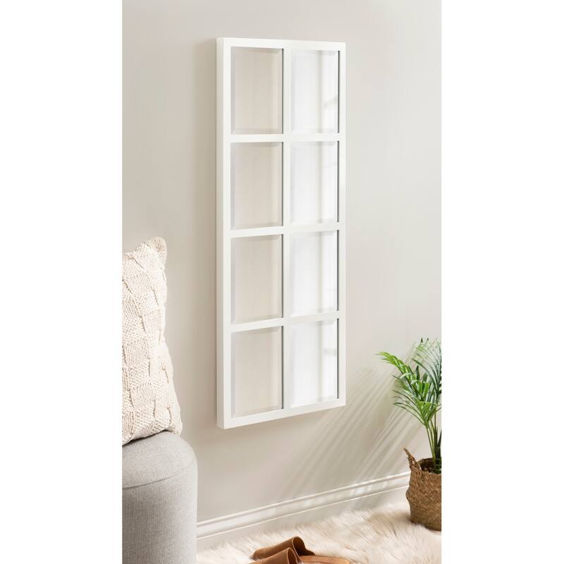 Kate and Laurel Stryker Windowpane Wall Mirror-Wood