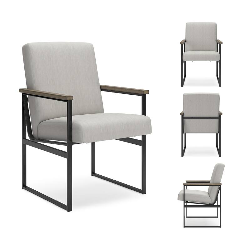 Signature Design by Ashley Montia Light Gray/Brown Home Office Desk Chair - 20.5" W x 24" D x 34.25" H