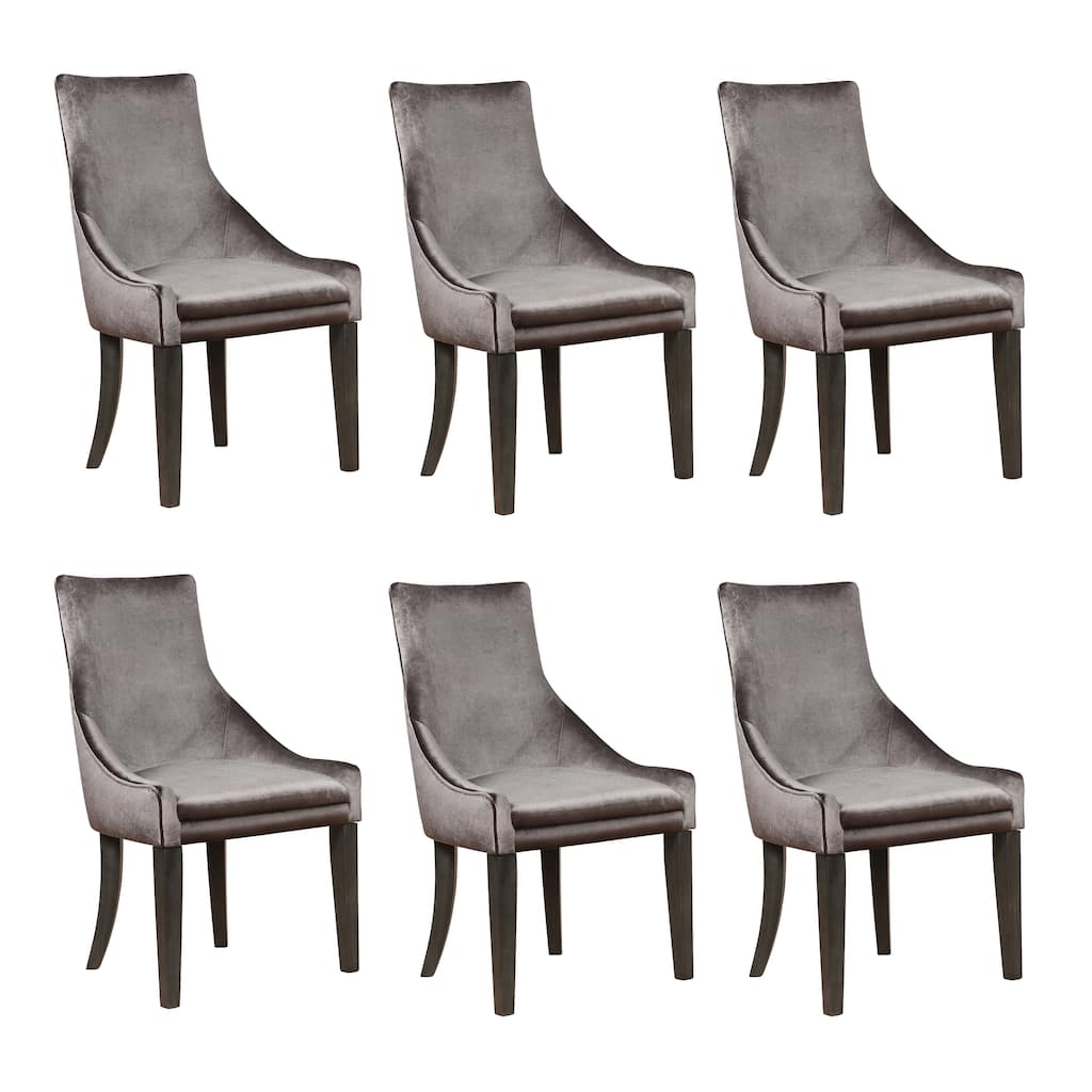 Rexford Grey and Charcoal Upholstered Chairs (Set of 6)