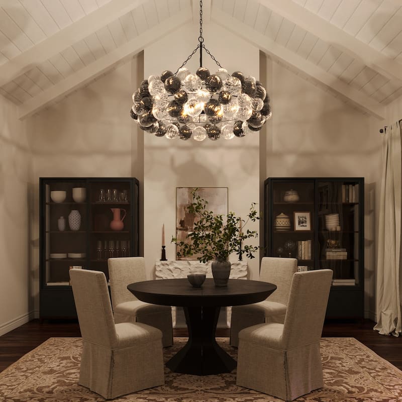 Acroma - 3 Light Dimmable Glass Globe Bubble Chandelier - N/A
