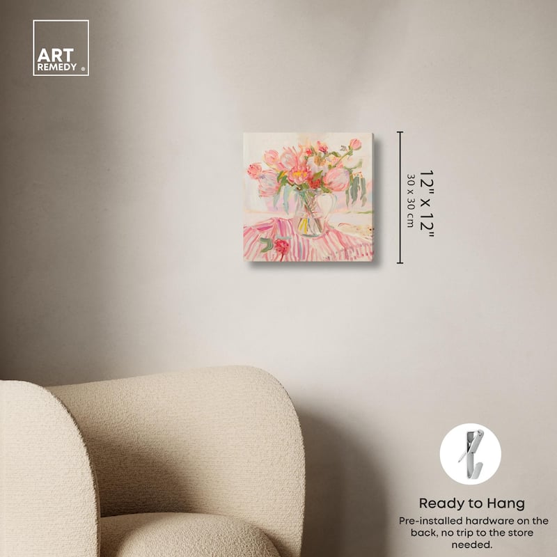 Candy Stripe Bloom Canvas by Art Remedy, Gallery Wrapped