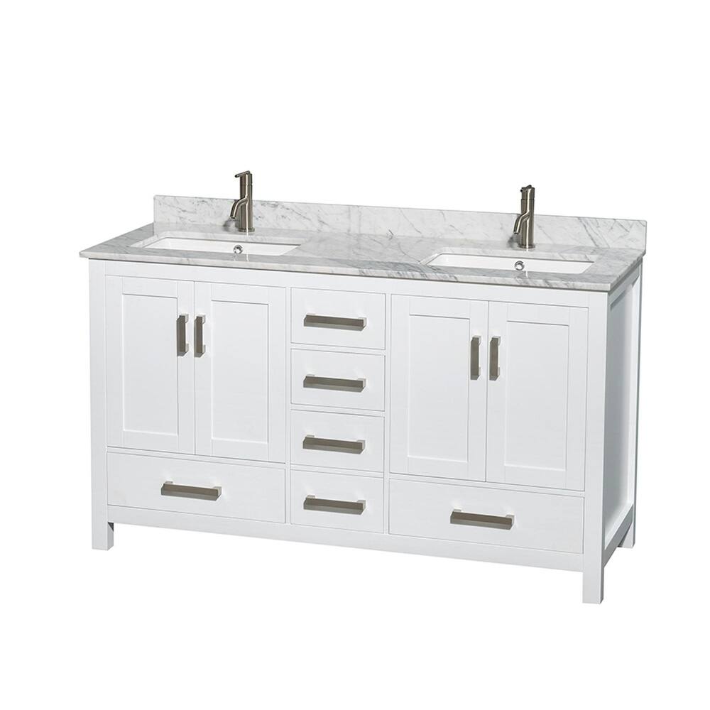 Wyndham Collection Sheffield 60" Freestanding Vanity Set with Hardwood